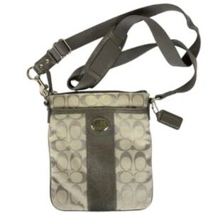 Coach w/ COA Grey Crossbody Bag with Signature Pattern